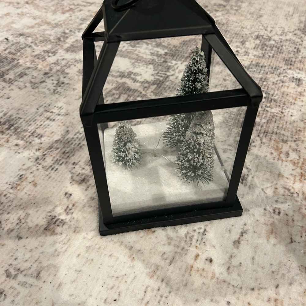 Target Black Holiday Lantern with Snowy Trees